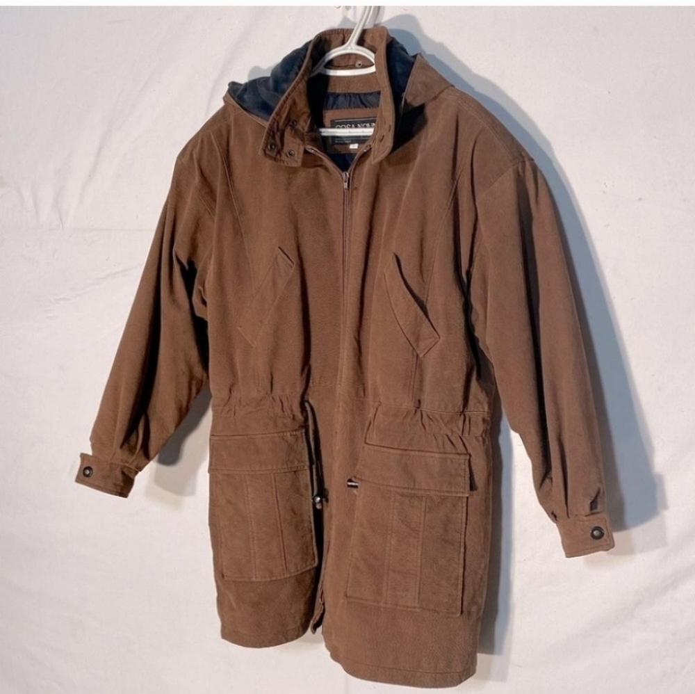 Vintage Cosa Nova Long Brown Leather Coat L